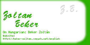 zoltan beker business card